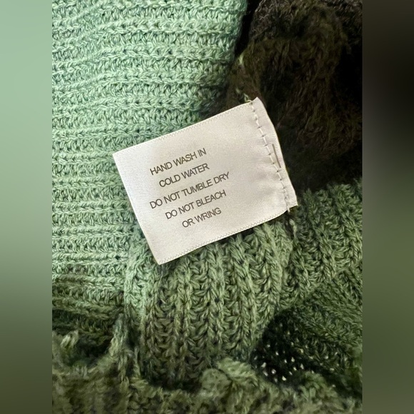 Women’s Simply Southern Green and Brown Striped Distressed Sweater Size Medium - Picture 12 of 12